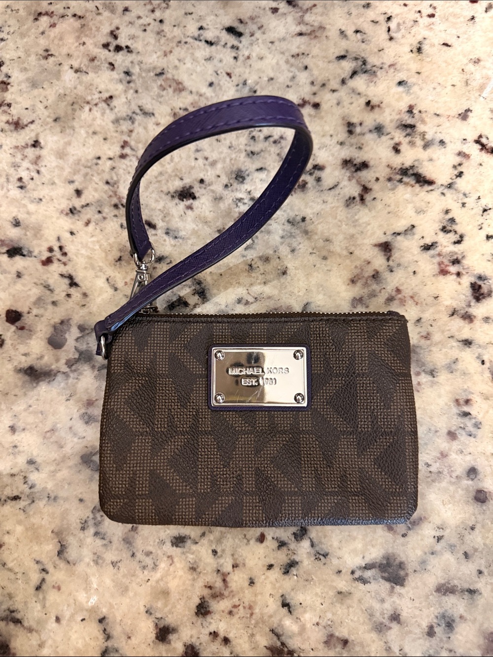 Michael Kors Brown Monogram Wristlet